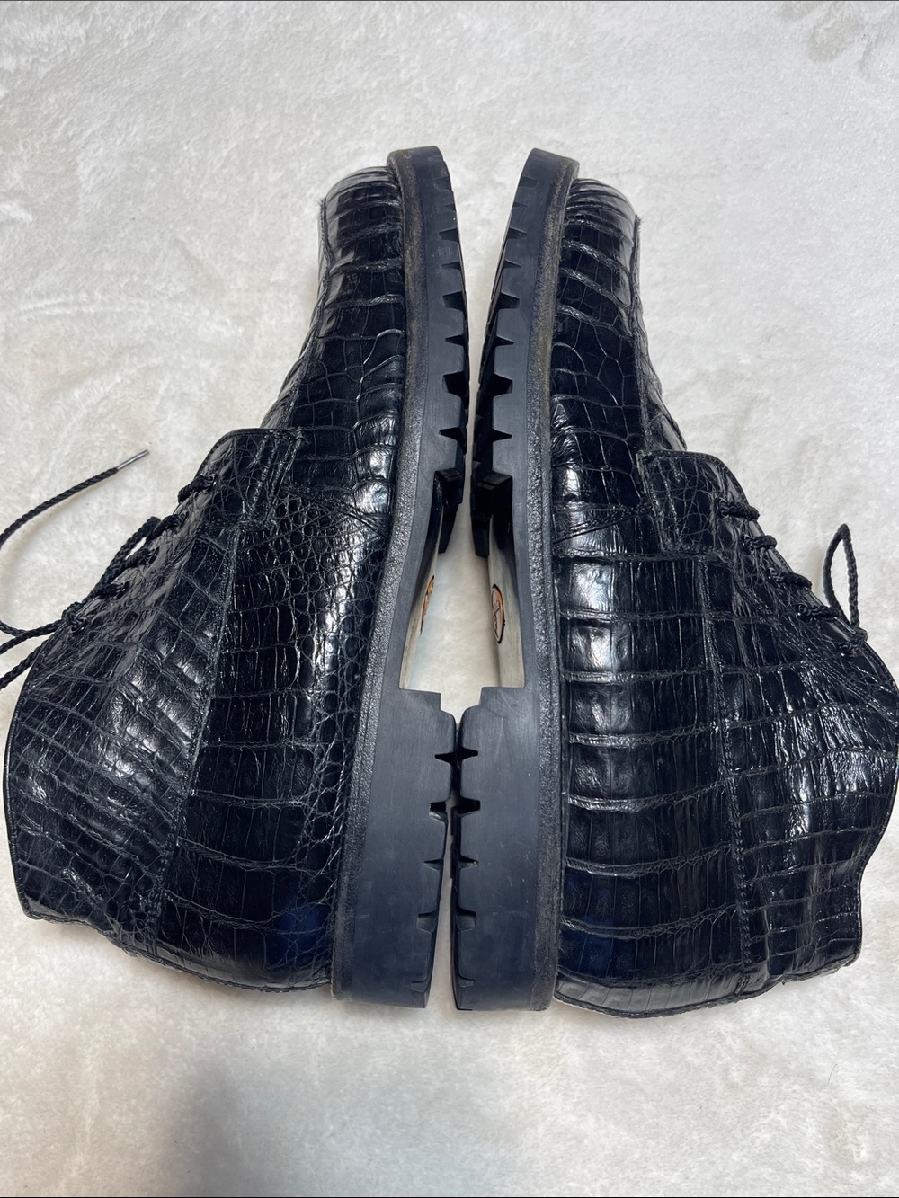 BERNINI Men's Black Croc-Embossed Chukka Boots Size 12 - Picture 3 of 8